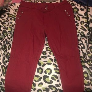 Burgundy jeggings